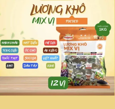 1kg Lương khô Mix 12 vị Phu Cuong ăn vặt dinh dưỡng tốt cho sức khỏe