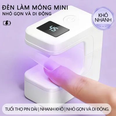 Đèn làm móng mini dạng viên đường di động, đèn trị liệu ánh sáng nhỏ, khô nhanh, dụng cụ làm móng nghệ thuật