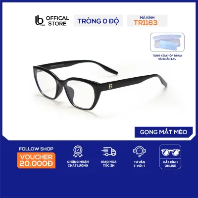Gọng kính mắt mèo LB Eyewear 1163 kính thời trang nam nữ chất liệu nhựa không gây đau tai, cấn mũi, dễ điều chỉnh form