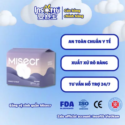 INSOFTB COMBO 100 MIẾNG Băng vệ sinh dạng quần MISECR siêu mỏng NGÀY & ĐÊM đạt chuẩn Y tế