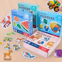 Đồ chơi trẻ em, đồ chơi giáo dục, montessori, đồ chơi ghép hình 2 mảnh với 24 hình ngộ nghĩnh giúp phát triển trí tuệ