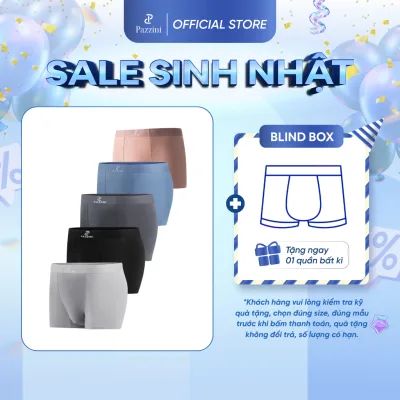 Combo 3 quần lót nam boxer PAZZINI thun lạnh cao cấp, quần sịp nam co giãn 4 chiều, thấm hút kháng khuẩn BX006