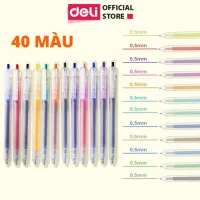 Bút Bi Nước Mực Gel Bấm Nhiều Màu Nhanh Khô 0.5mm Deli-Viết Bi Học Sinh Văn Phòng Mực Đều EG118