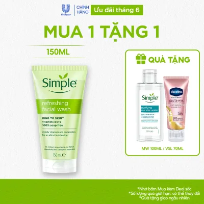 Sữa Rửa Mặt Simple lành tính và hiệu quả cho mọi loại da 150ml