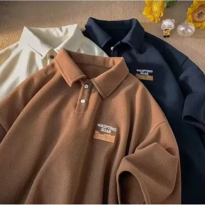 Áo Sơ Mi Nam Dáng Rộng Rô Thời Trang retro Hàn QuốcNgắn Tay Dáng Rộng Đơn Giản Thời Trang Hàn Quốc áo polo nam đẹp áo polo nam trắng áo polo nam form rộng