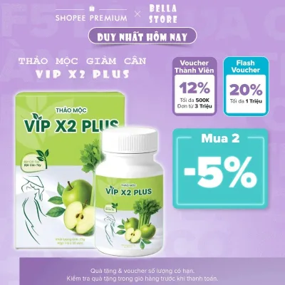 Viên Uống Giảm Cân Cấp Tốc Vip X2 Plus Hộp 30 Viên Thảo Mộc Giảm Cân Tiến Hạng An Toàn Hiệu Quả