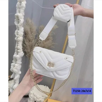 Túi xách tay đeo chéo nữ vân lượn sóng đi làm đi chơi kèm ví nhỏ phong cách hàn quốc T1250