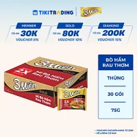 Thùng 30 Gói Mì 3 Miền Gold Bò Hầm Rau Thơm 75g