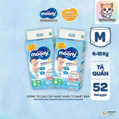 Bỉm tã dán, Bỉm tã quần Moony Xanh siêu Cao cấp cho Bé.