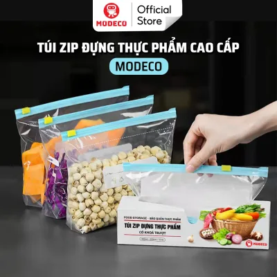Túi Zip Đựng Thực Phẩm Cao Cấp Modeco - Bảo Quản Thức Ăn, Đồ Khô, Đồ Tươi Sống Trong Tủ Lạnh - An Toàn, Tái Sử Dụng