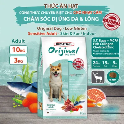 Uncle Paul Original Skin & Fur Dry Dog Food Skin & Coat Care Sensitive Skin Formula Reduce Hair Fall