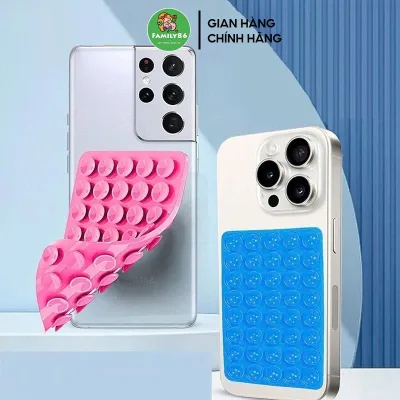 Miếng Dán Dính Điện Thoại Silicon 2 Mặt, Tấm Hít Điện Thoại 48/80 Giác Hút,Miếng Hút Silicon Cố Định