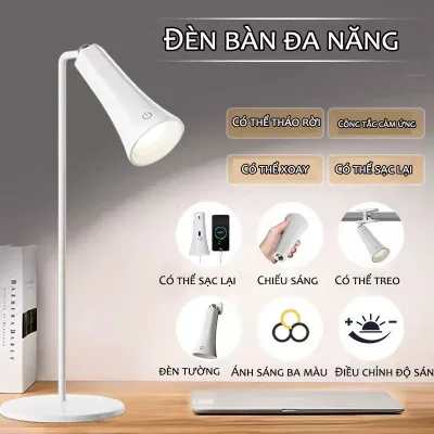 Đèn LED đa năng và tiện lợi với đèn đổi màu ba màu Sạc pin lithium để học tập và đọc sách Đèn bàn văn phòng