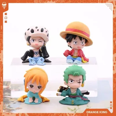 Mô Hình 4 Nhân Vật One Piece, Mô Hình Luffy, Zoro Chibi Dễ Thương, Cao 5cm, Bộ Sưu Tập, Quà Tặng Cho Bé