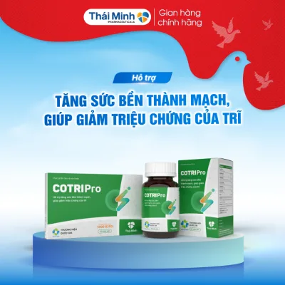 CotriPro Thái Minh Viên & Gel - Dùng khi bị trĩ nội, trĩ ngoại, táo bón và đau rát hậu môn - Hộp 20 & 80 viên