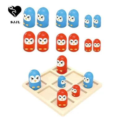SJJL Tic Tac Toe Board Game, 2 Người Chơi Tương Tác Ăn Lớn Nhỏ Gobble Board Đồ Chơi, Xếp Hình Montessori Giáo Dục Cha Mẹ-Con XO Chess Board Đồ Chơi Quà Tặng
