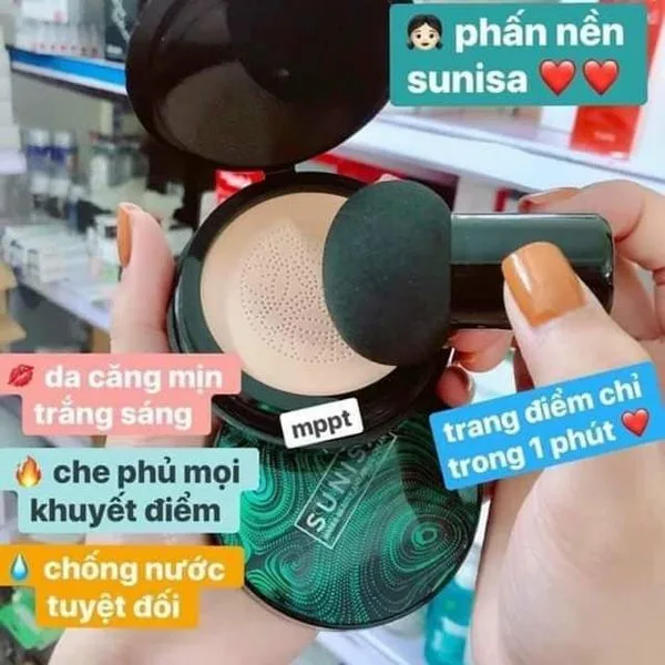 Phấn nước Sunisa Phấn Nước SUSINA Nội Địa Trung Siêu Mịn Mướt Khả năng che phủ hoàn hảo giúp che phủ cực tốt các khuyết điểm trên da thích hợp cho các nàng "mèo lười" khi trang điểm.