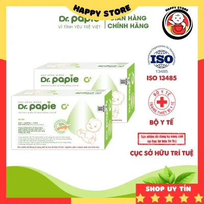 Gạc rơ lưỡi cho bé sơ sinh Dr.papie vệ sinh răng miệng cho bé hộp 30 miếng date 2026 Happy Store