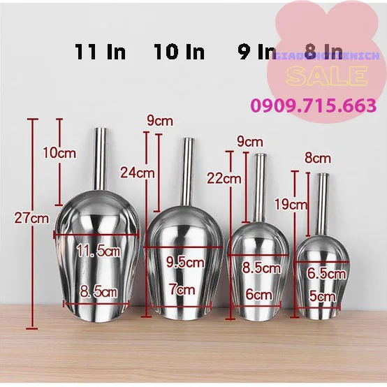 Vá Xúc Đá Inox - Muỗng Xúc Đá Inox
