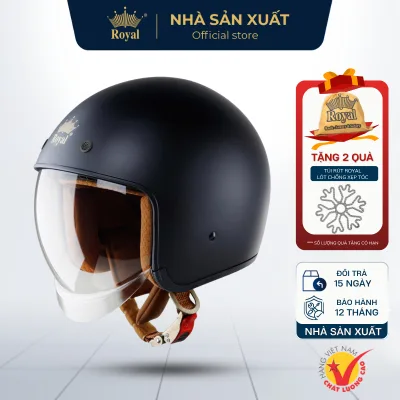 Mũ Bảo Hiểm 3/4 Royal Chính Hãng M139 Có Kính Chắn Gió Tháo Được Lót Vệ Sinh, Mũ Bảo Hiểm Royal Chính Hãng Kính Âm Dài