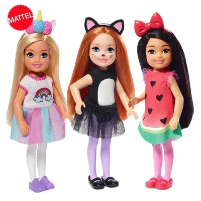 Búp bê Mattel Barbie Club Chelsea gốc với quần áo và phụ kiện cho chó con Đồ chơi trẻ em cho cô gái Phụ kiện giáo dục Quà tặng sinh nhật