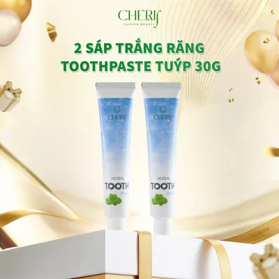 COMBO 2 Tuýp Kem Trắng Răng Tooth Paste dạng 30g - Cherif Việt nam - Hỗ trợ răng trắng sáng, hơi thở thơm mát
