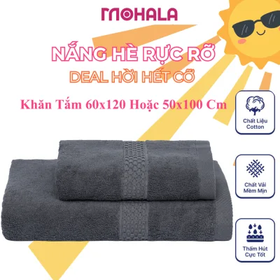 Khăn Tắm Toàn Thân 60x120cm, 50x100cm Mohala, Khăn Tắm Cho Bé Cùng GIa Đình 100% Cotton Mềm Mại, Thấm Hút, Kháng Khuẩn.