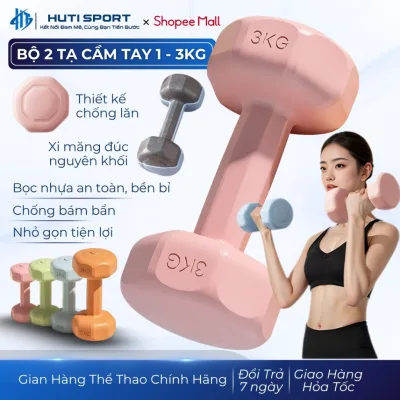 Bộ 2 Tạ Nhựa Cao Cấp Tập Gym Yoga 1KG 2KG 3KG, Cặp Tạ Cầm Tay Nam Nữ Tập Thể Dục Tăng Cơ Tại Nhà