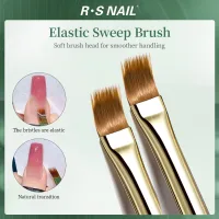 Bàn chải bụi móng tay rộng RSNAIL Gold – Lông cực rộng và dày đặc – Ứng dụng màu một cú nhấp chuột – Công cụ nâng cao tranh và nghệ thuật làm móng chuyên nghiệp