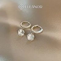 Bông tai nữ chuôi bạc 925 Eleanor Accessories đính đá khuyên tai dáng thả phụ kiện trang sức 3276