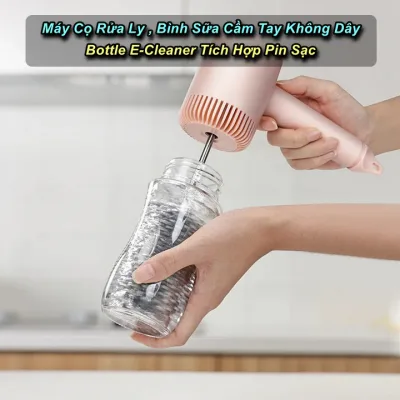 Máy Cọ Rửa Bình Sữa Tích Điện Không Dây Bottle E-Cleaner Xoay 360 Độ , 3 Cấp Độ - BestMartVN