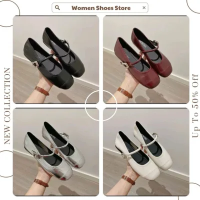 Giày Búp Bê Mary Jane, Giày Nữ Đế Bệt Phong Cách Tiểu Thư Phong Cách Hàn Quốc | N03