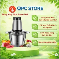 Máy Xay Thịt Đa Năng Cối Inox 2L 304, 4 Lưỡi Dao Thép Không Gỉ, Say Sinh Tố Thịt, Cá, Cua, Rau củ,Hoa Quả