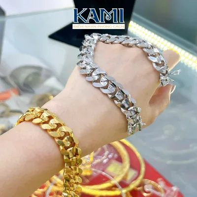 Lắc tay xích trơn bo tròn khoá hộp Kami trang sức sỉ