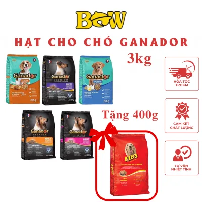 {3Kg Package with Free 400g Bag} Ganador Dog Food for Puppies and Large Dogs - Fib's