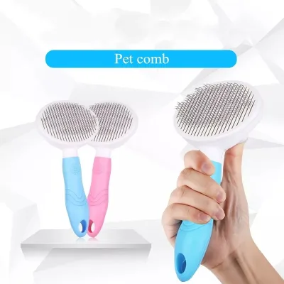 Cat dog grooming brush with buttons comes with 2 short and long hair types-pet care-lượcchảilôngnútbấm phụpet accessories