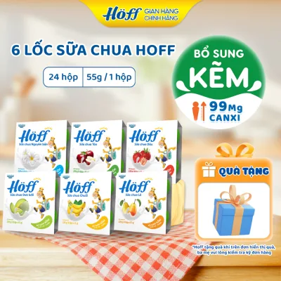 Combo 6 Lốc Sữa chua HOFF mix 6 vị hỗ trợ hệ tiêu hóa cho bé ăn dặm - 6 lốc (24 hộp x 55g)