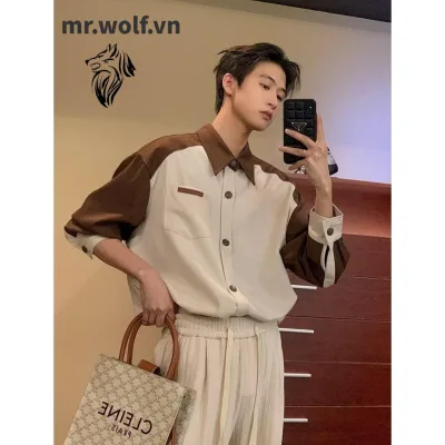 Áo Sơ Mi Phong Cách Harajuku Nghệ Thuật Hợp Thời Trang Mới Cho Nam áo sơ mi nam dài tay simple thời trang nam from rộng hàn quốc fashion áo kiểu nam nữ
