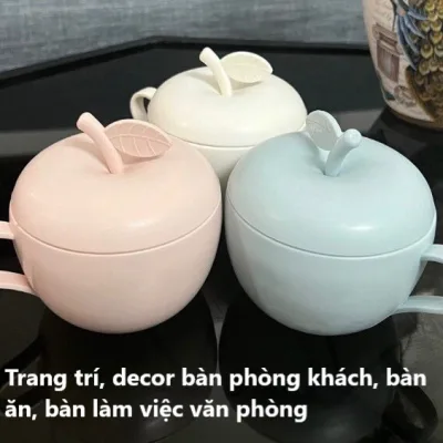 Cốc quả táo có nắp đựng đồ ăn vặt, hướng dương Việt Nhật xinh xắn 6018 - Ca quả táo uống nước, đựng bánh kẹo