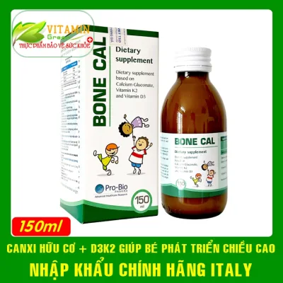 Canxi hữu cơ cho bé Bone Cal kết hợp Vitamin D3K2 giúp bé phát triển chiều cao tối ưu | Nhập khẩu chính hãng Italy