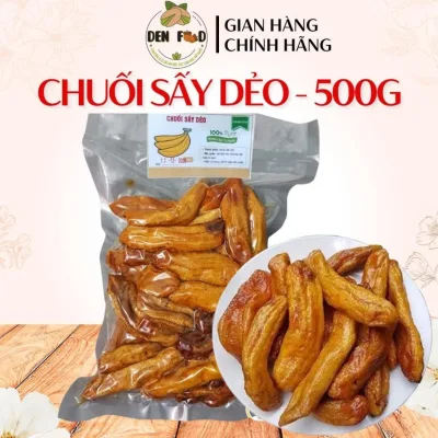 1kg Chuối sấy dẻo Đà Lạt - Chuối nguyên trái sấy dẻo - Ăn Vặt Denfood