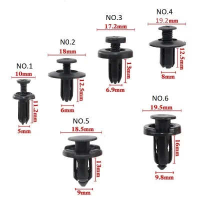 Set 20 Đinh tán nhựa 5mm 6mm 7mm 8mm 9mm 10mm cho phụ tùng xe hơi (TÙY CHỌN) - Chốt vít nở cho ô tô