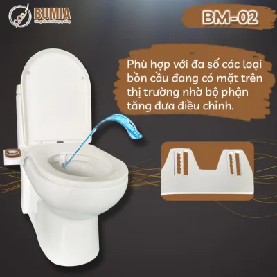 Vòi xịt vệ sinh thông minh gắn bồn cầu,, mã sản phẩm BM02, 2 chức năng phun rửa