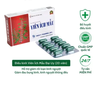 CAO ÍCH MẪU VIÊN Đại Uy Điều Kinh, Bổ Huyết, Giảm Đau Bụng, Lưu Thông Tuần Hoàn (hộp 20 viên)