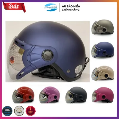 Genuine Sundy Half-Head Helmet with Glasses for Men and Women, Size 54Cm-58Cm, Many Fashionable Colors