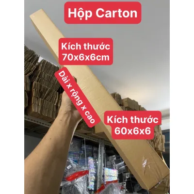 Hộp Carton Kích thước 70 x 6 x 6 cm và 60 x 6 x6cm Loại Cứng Đẹp