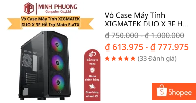 Vỏ Case Máy Tính XIGMATEK DUO X 3F Hỗ Trợ Main E-ATX