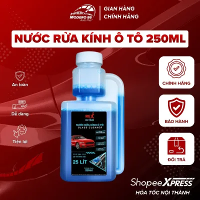 Nước rửa kính ô tô REX Glass Cleaner 250ml, Rửa sạch bụi bẩn, Bảo dưỡng gạt mưa