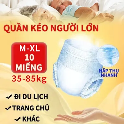 Bỉm quần người già AIJIAQI đủ(miếng dán/quần,35-85Kg,size M/L/XL), tã bệnh nhân giá rẻ, tã lót cho bà bầu