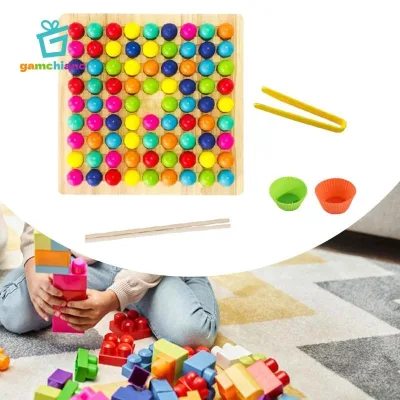 Gamchiano Gỗ Cầu Vồng Hạt Board Game Trò Chơi Trí Tuệ Bàn Phân Loại Màu Sắc Cầu Vồng Xếp Hình Bé Gái Ngày Lễ Quà Tặng